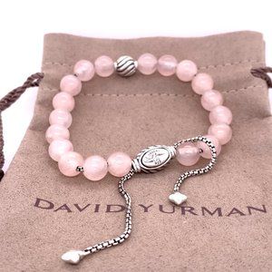 David Yurman Spiritual Wave Rose Pink Quartz Bead 8mm Bracelet